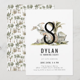 Dinosaur Thema 8. Geburtstagsparty Einladung