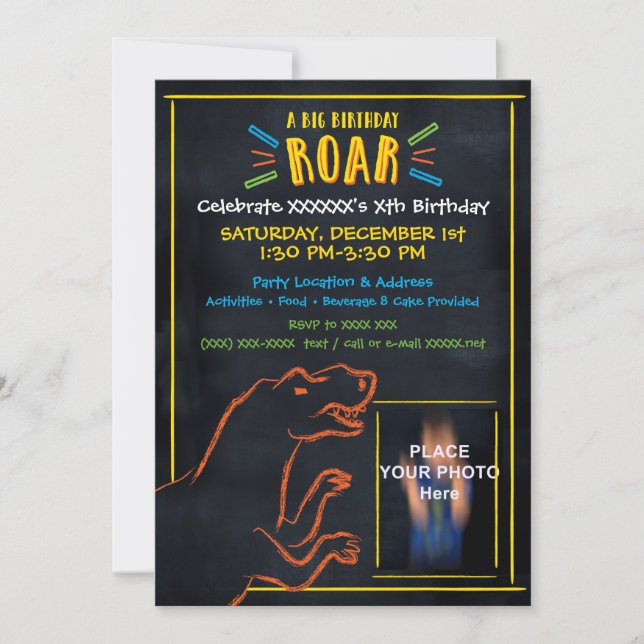 Dinosaur Thème Anniversaire Invitation (Devant)