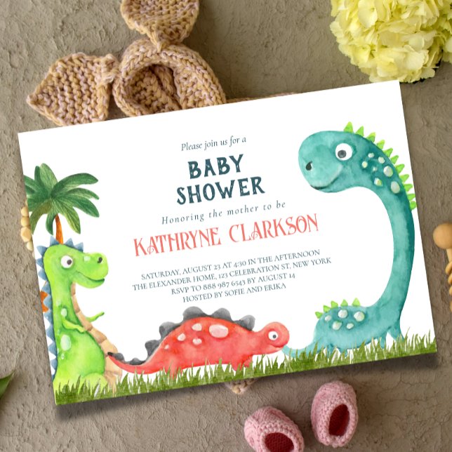 Dinosaur thème baby shower invitation (Créateur téléchargé)