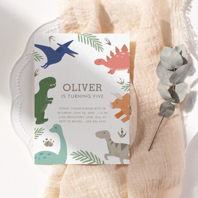 Dinosaur Theme Geburtstagsparty Einladung (Von Creator hochgeladen)