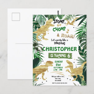 Dinosaur Theme Geburtstagsparty Postkarte