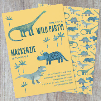 Dinosaur Theme Kindergeburtstag Party Einladung