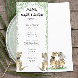 Dinosaur Theme Wedding Menu Menükarte
