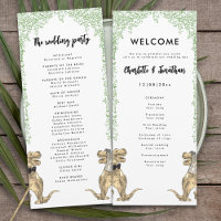 Dinosaur Theme Wedding Program