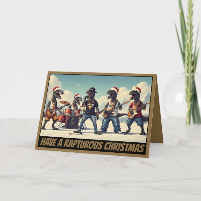Dinosaur themed Christmas card Karte (Vorderseite)