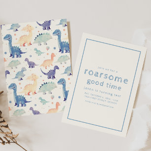 Dinosaur Themed Geburtstagsparty Einladung