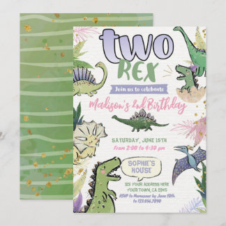 Dinosaur Themed Party 2. Geburtstag Einladung