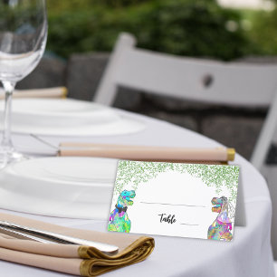 Dinosaur Themed Wedding Foliage Platzkarte