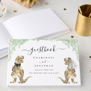 Dinosaur-Themen-Hochzeit-Grünpflanzen individuell Gästebuch