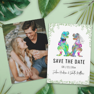 Dinosaur-Themen-Hochzeit Save the Date Foto