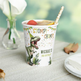 Dinosaur Three Rex 3rd Birthday Party  Pappbecher