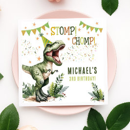 Dinosaur Three Rex 3rd Birthday Party  Serviette