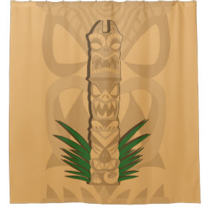 Dinosaur Tiki Totem Duschvorhang