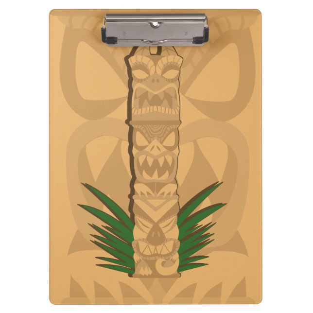 Dinosaur Tiki Totem Klemmbrett (Vorderseite)