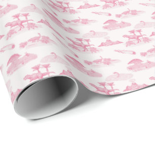 Dinosaur Toile (Pink) Geschenkpapier