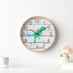 Dinosaur Trex Decor Rustikale Shiplap Uhr