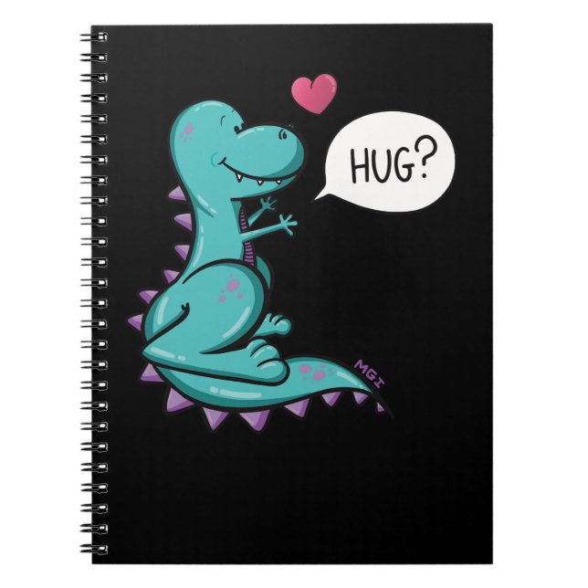 Dinosaur Trex hug Dino Notizblock (Vorderseite)