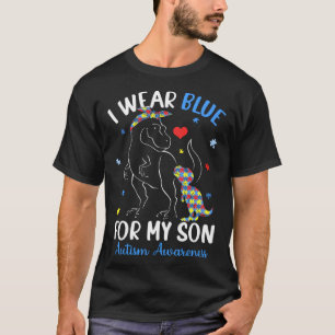 Dinosaur TRex Ich trage Blau für meinen Sohn Autis T-Shirt