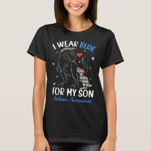 Dinosaur TRex Ich trage Blau für meinen Sohn Autis T-Shirt