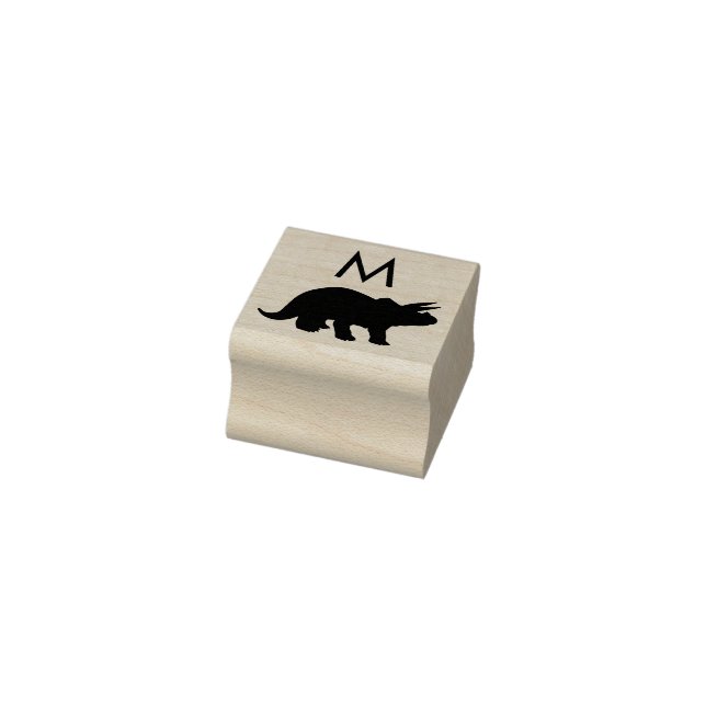 Dinosaur Triceratop Dino Niedlich Kid Monogram Ini Gummistempel (Stempel)