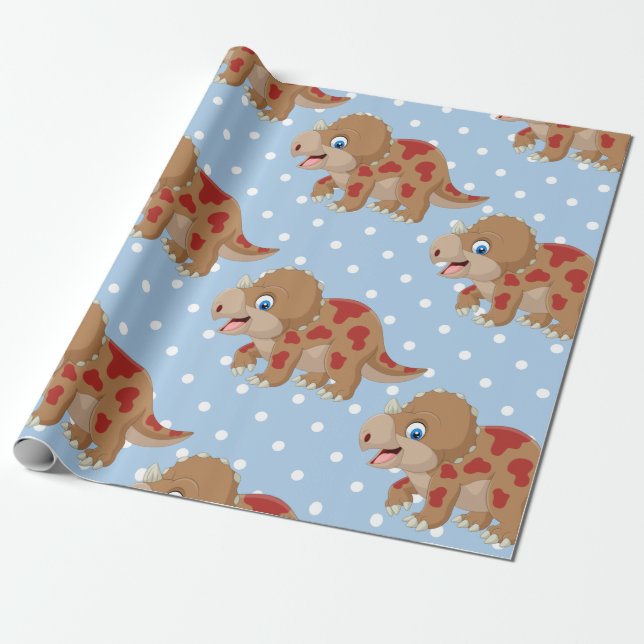 Dinosaur Triceratops Boy Geschenkpapier (Ungerollt)