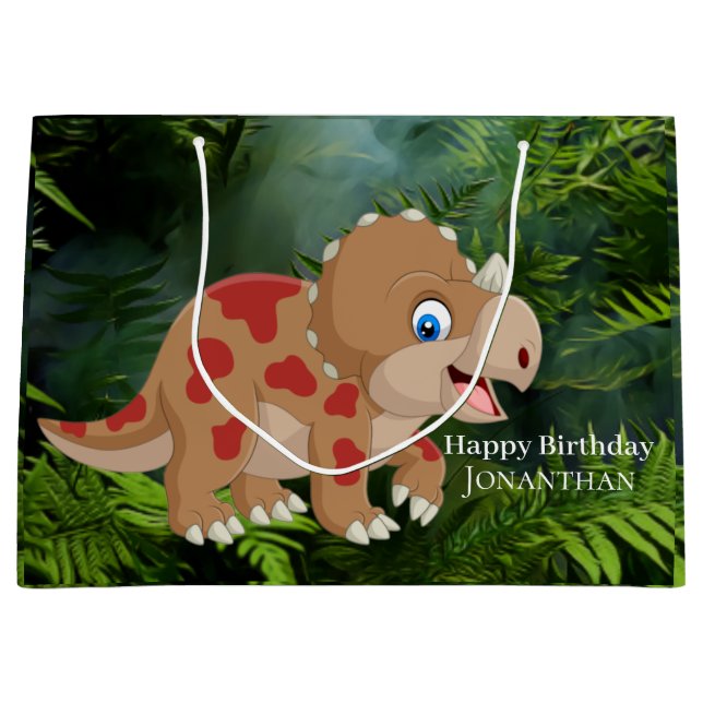 Dinosaur Triceratops Große Geschenktüte (Vorderseite)