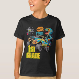 Dinosaur Truck 1st Grade - Spaß Anpassbares Shirt" T-Shirt
