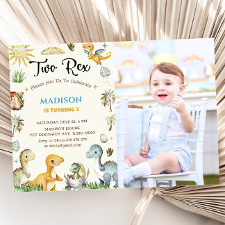 Dinosaur Two Rex Boy Einladung