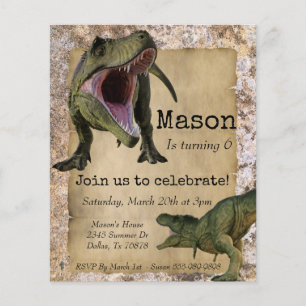 Dinosaur Tyrannosaurus T-Rex Kind Geburtstag Invit Flyer