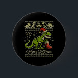 Dinosaur Ugly Christmas Sweater - Funny Christmas  Button<br><div class="desc">Dinosaur Ugly Christmas Sweater - Funny Christmas</div>