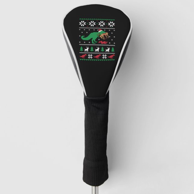 Dinosaur Ugly Weihnachtsfest Golf Headcover (Vorderseite)