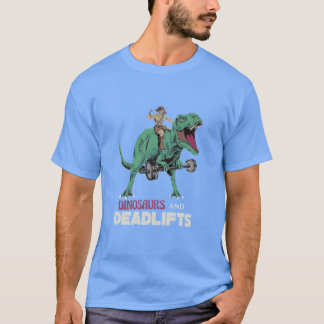 Dinosaur und Mädchen mit Langhantel T-Shirt