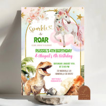 Dinosaur und Regenbogen-Pastell-Einhorn gemeinsame