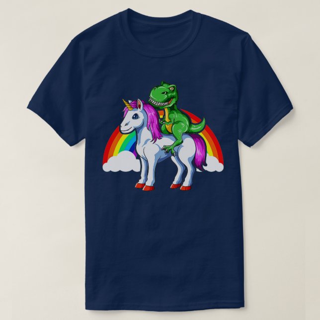 Dinosaur Unicorn Dinosaur Riding Unicorn T Rex Rai T-Shirt (Design vorne)