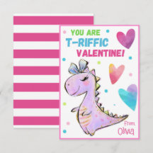 Dinosaur Valentine Card für Kinder Sie sind T-Riff