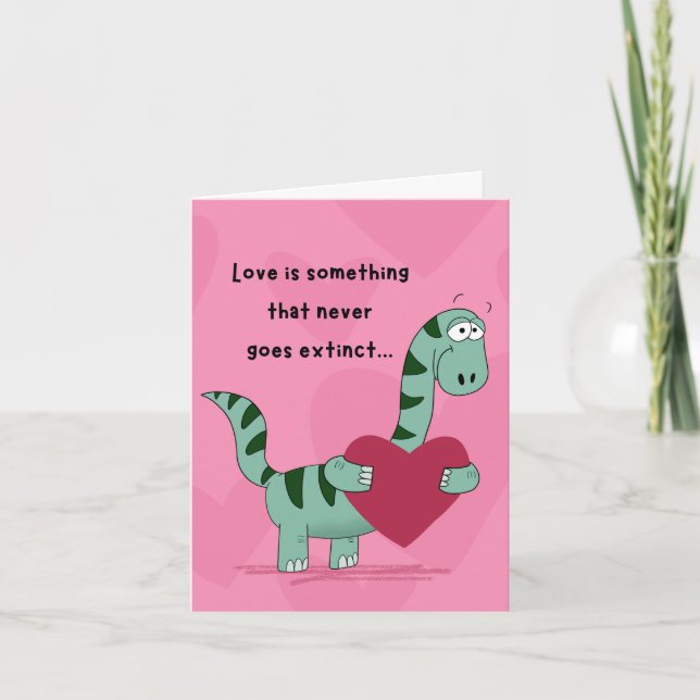 Dinosaur Valentine Karte (Vorderseite)