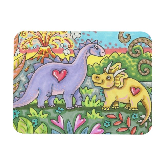 DINOSAUR VALENTINE MAGNET PRÉHISTORIQUE (Horizontal)