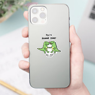 Dinosaur Valentines Aufkleber