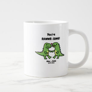 Dinosaur Valentines Jumbo-Tasse