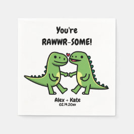 Dinosaur Valentines Serviette