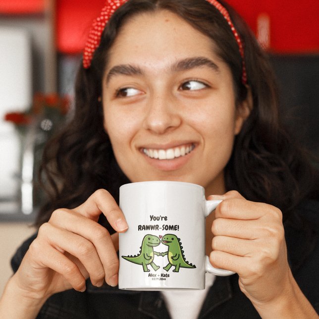 Dinosaur Valentinskarten   Kaffeetasse (Von Creator hochgeladen)