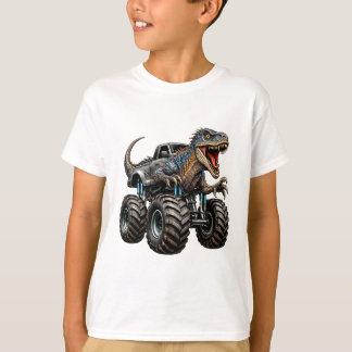 Dinosaur Velociraptor Monster Truck T-Shirt