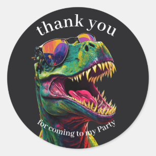 Dinosaur Vielen Dank Kinder Classic Round Sticker