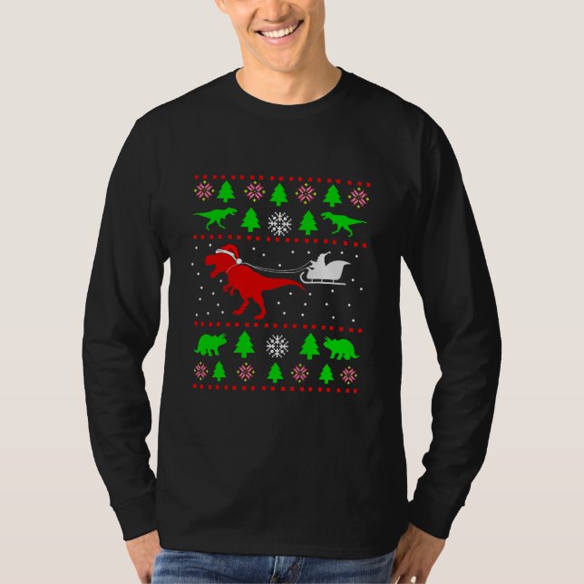 Dinosaur Vilain Sweat de Noël pour adultes enfants (Devant)