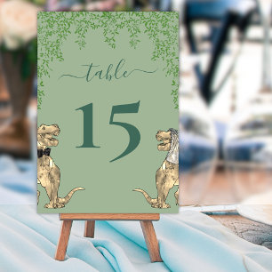 Dinosaur Wedding Foliage Sage Green Tischnummer