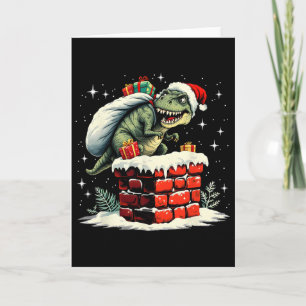 Dinosaur Weihnachten Santa Xmas Karte