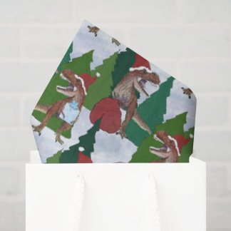 Dinosaur-Weihnachten T-Rex Weihnachtsmann Seidenpapier