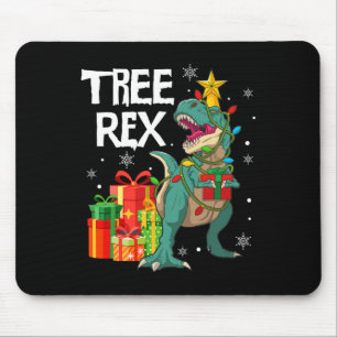 Dinosaur-Weihnachtsbaum-Pyjama-Rex-Reptil-Männer-X Mousepad