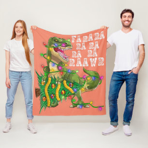 Dinosaur Weihnachtsbaum Rex Men Boys Kinder Fleecedecke