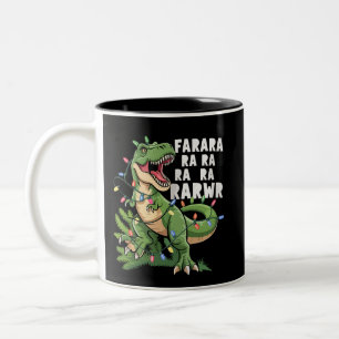 Dinosaur Weihnachtsbaum Rex Weihnachtsgeschenke Zweifarbige Tasse